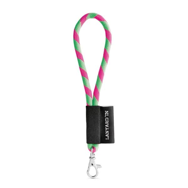 SET Lanyard TUBE Short (Ø 7 mm) mit 9 mm Schnapperkarabiner - Grün Hexachrome