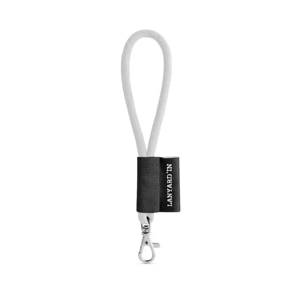SET Lanyard TUBE Short (Ø 7 mm) mit 9 mm Schnapperkarabiner - 301 - Weiß