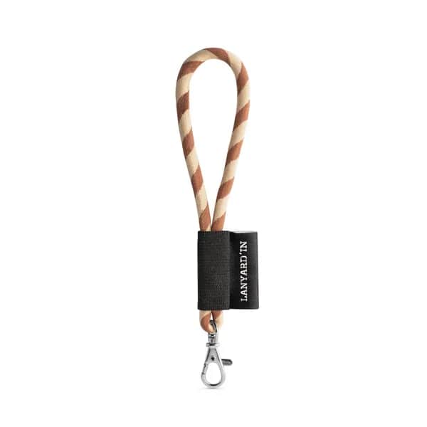 SET Lanyard TUBE Short (Ø 7 mm) mit 9 mm Schnapperkarabiner - Braun