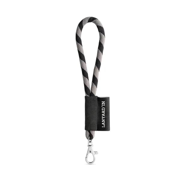 SET Lanyard TUBE Short (Ø 7 mm) mit 9 mm Schnapperkarabiner - Weiß
