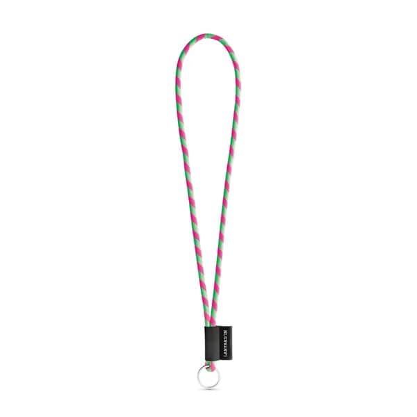 SET Lanyard TUBE Lang (Ø 7 mm) mit Ring Ø 32 mm - Grün Hexachrome