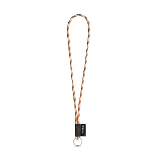 SET Lanyard TUBE Lang (Ø 7 mm) mit Ring Ø 32 mm - Braun