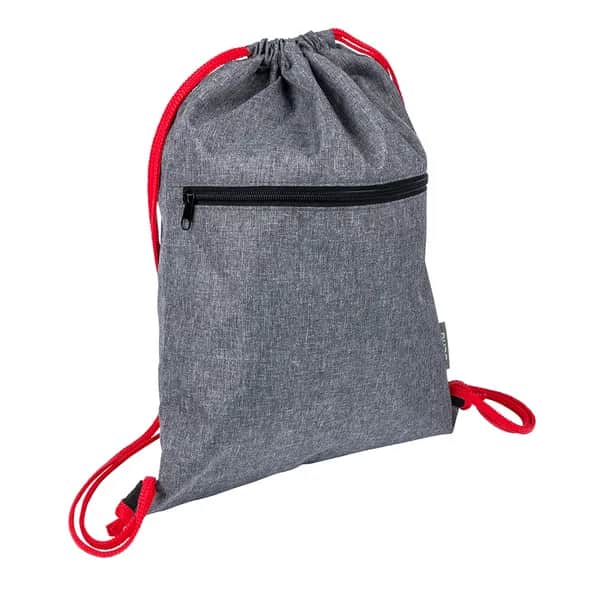 Sportbeutel PREMIUM - grau/rot