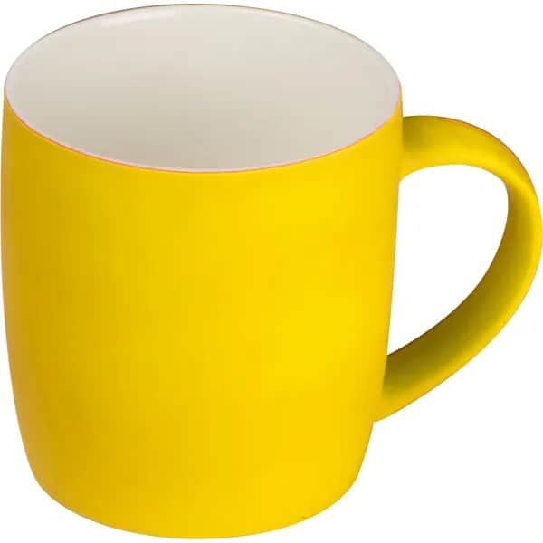 Tasse aus Porzellan, außen gummiert, 300ml ULF - gelb