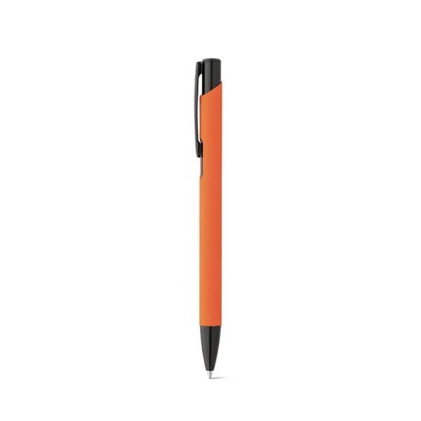 Kugelschreiber aus Aluminium und Gummi - POPPINS - Orange