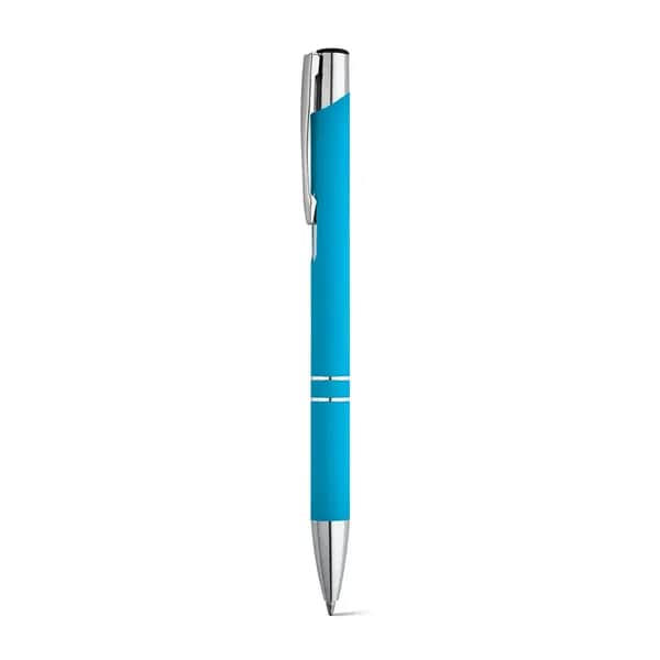 Kugelschreiber aus Aluminium mit Gummifinish - BETA SOFT - Hellblau