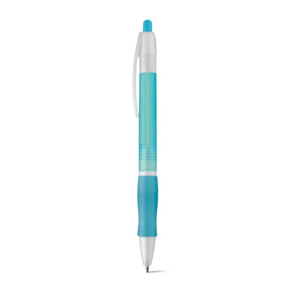 Kugelschreiber aus ABS mit Gummigriff - SLIM BK - Hellblau