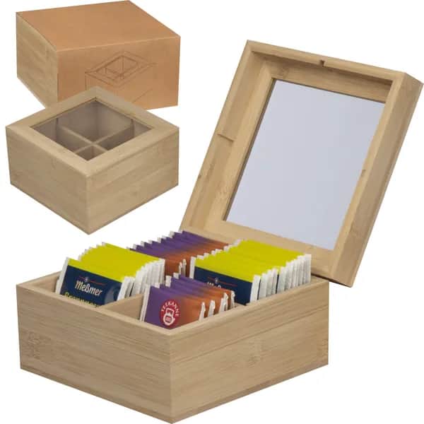 Teebox aus Bambus für 40 Teebeutel SIMONETTA - beige