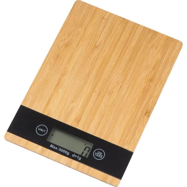 Küchenwaage aus Bambus mit schwarzem Display JANA - beige