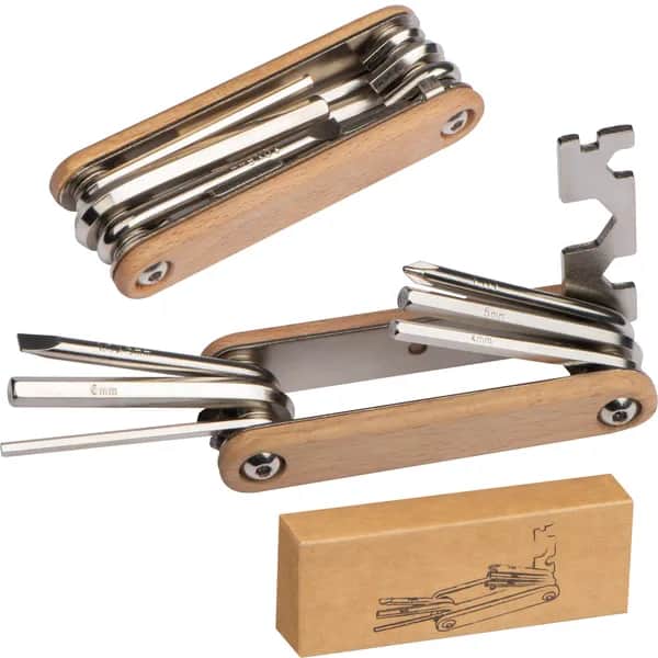 Fahrradwerkzeug mit Holzschalen ROBERTA - beige