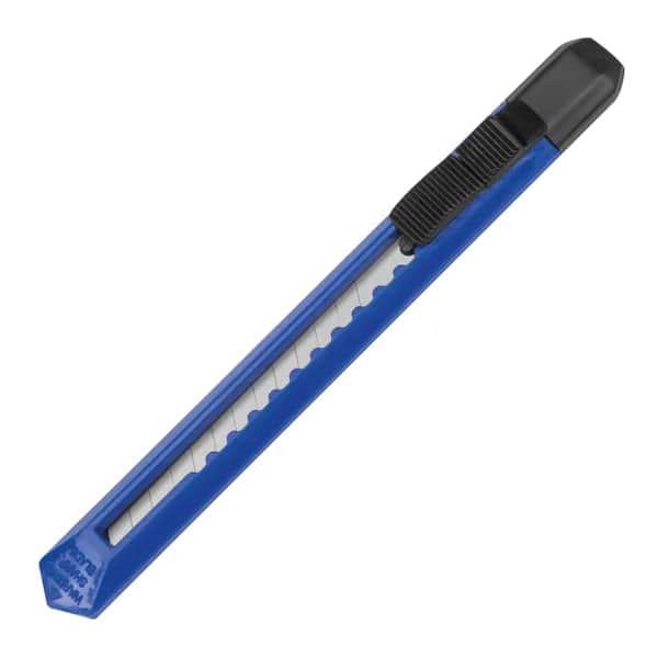 Schlankes Kartonmesser aus Kunststoff URBAN - blau