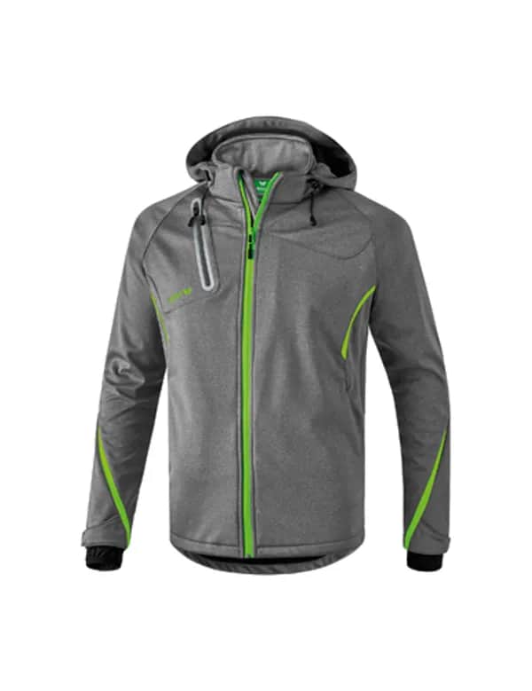 Softshelljacke Function - Kinder - grau melange/green gecko