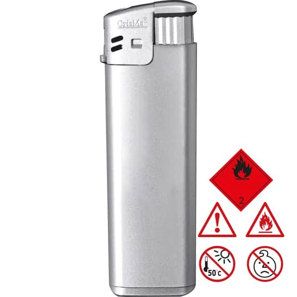 Elektronik Feuerzeug, nachfüllbar ULRIKE - grau