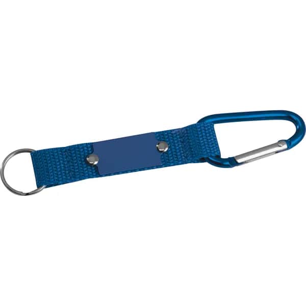 Schlüsselanhänger mit Karabiner und Plättchen aus Metall PHYLLIS - blau