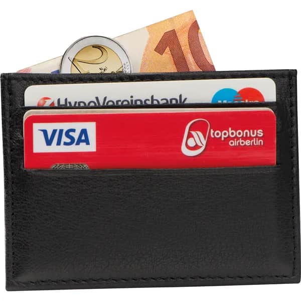 RFID Kreditkartenetui aus Leder ISMAEL - schwarz