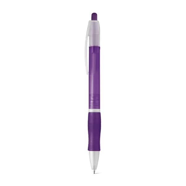 Rutschfester Kugelschreiber aus ABS mit Clip - SLIM - Violett