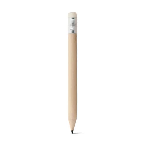 Mini-Bleistift mit Radiergummi und Härtegrad HB - BARTER - Naturhell