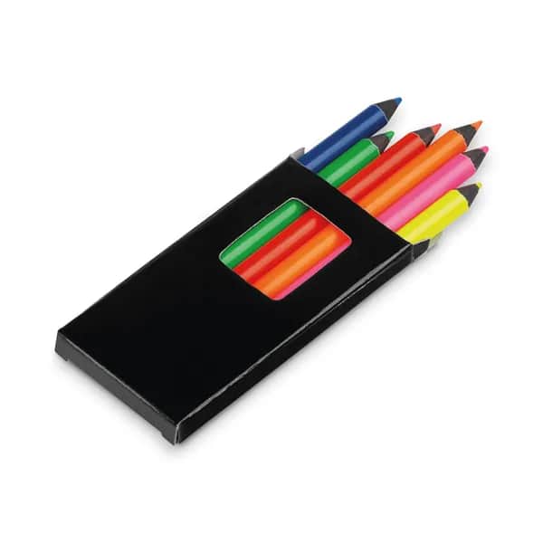 Bleistiftbox mit 6 Buntstiften - MEMLING - Schwarz