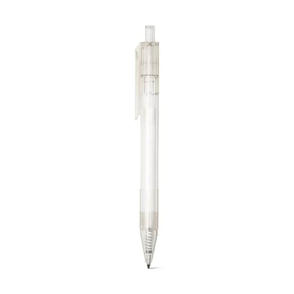 rPET-Kugelschreiber mit farbigem Knopf - HARLAN - Transparent