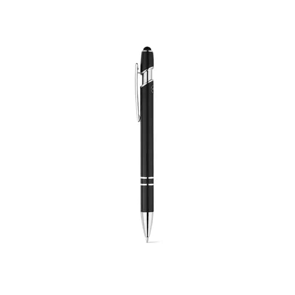 Kugelschreiber mit Gehäuse aus recyceltem Aluminium (100% rAL) und Touch-Pen Druckknopf - NEIL - Schwarz