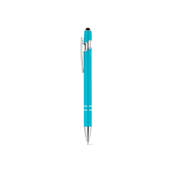 Kugelschreiber mit Gehäuse aus recyceltem Aluminium (100% rAL) und Touch-Pen Druckknopf - NEIL - Hellblau