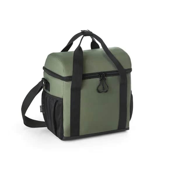 Gepolsterte Kühltasche aus recyceltem Polyester 600D Ripstop 11 L - ROMA M - Dunkelgrün