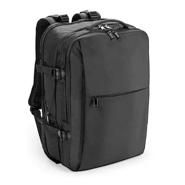 Hochverdichteter Reiserucksack aus recyceltem 600D-Polyester für 17.3-Laptop - DALLAS - Schwarz