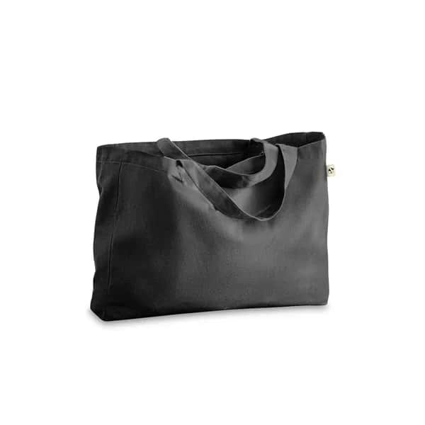 Tragetasche aus Baumwolle (50%), recycelter Baumwolle (30%) und polyester (20% rPET) (280 g/m²) - CAMDEN - Schwarz