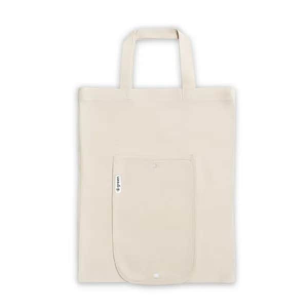 Faltbare Tasche aus Baumwolle (50%), receycelte Baumwolle (30%) und Polyester (20% rPET) (140 g/m²) - BEIRUT - Naturhell