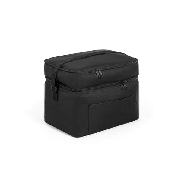Kühltasche aus 600D, recyceltem Polyester, mit verstellbarem Gurtband 14 L - CANCUN LARGE - Schwarz