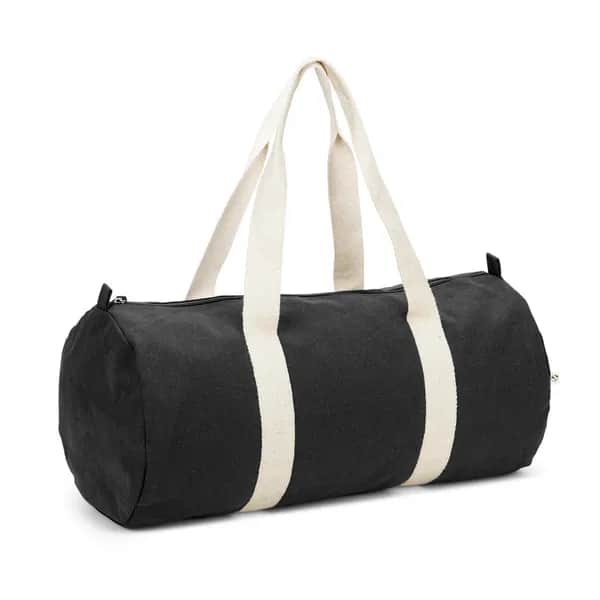 Sporttasche aus recyceltem Baumwolle und recyceltem Polyester (380 g/m²) - SAINT SPORT - Schwarz