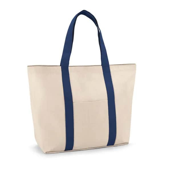 Tragetasche aus 100% Canvas-Baumwolle mit einer Innentasche (280 g/m²) - VILLE - Blau
