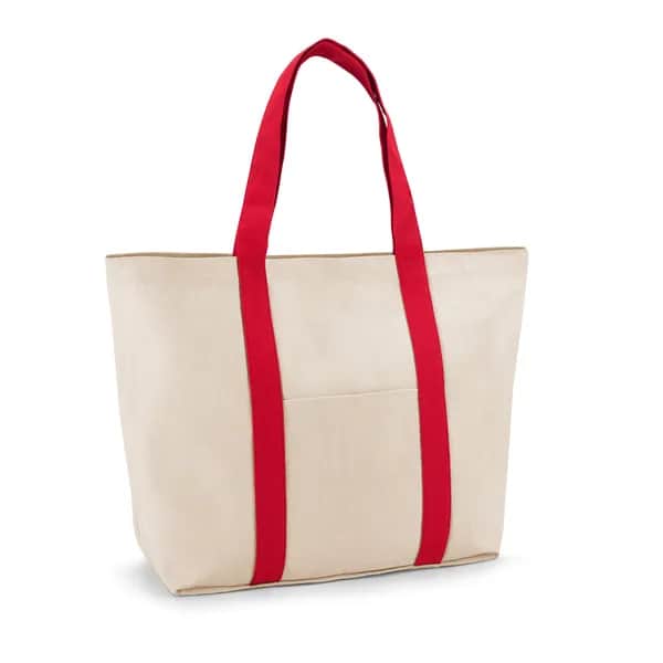 Tragetasche aus 100% Canvas-Baumwolle mit einer Innentasche (280 g/m²) - VILLE - Rot