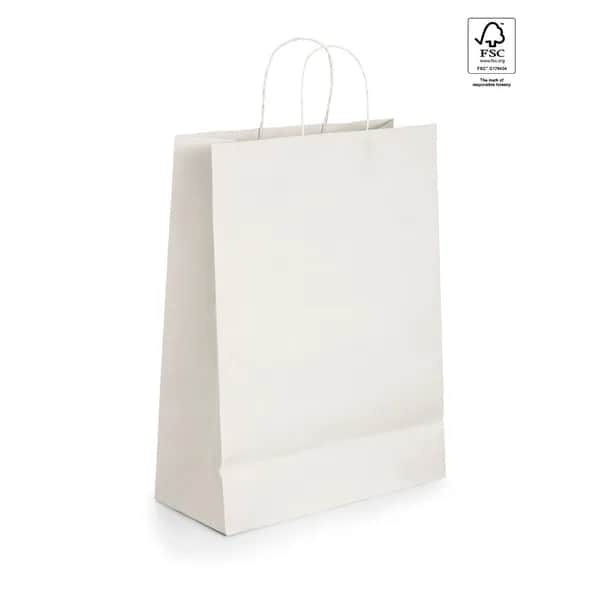 Tragetasche aus Kraftpapier (100 g/m²) - GRANT - Weiß