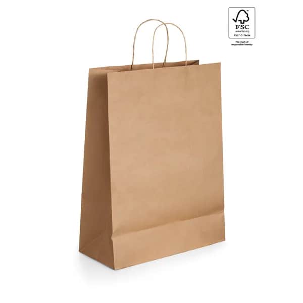 Tragetasche aus Kraftpapier (115 g/m²) - LEIA - Natur