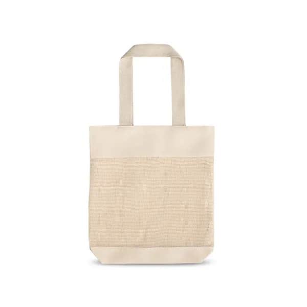 Tragetasche mit Mesh aus 100% Baumwolle (180 g/m²) - MUMBAI - Naturhell