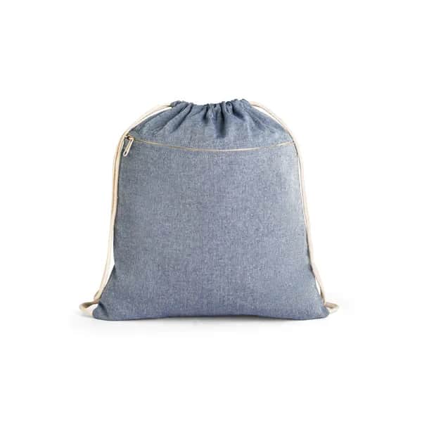 Turnbeutel mit recycelter Baumwolle (70%), Polyester (30% rPET) (140 g/m²) - CHANCERY - Blau
