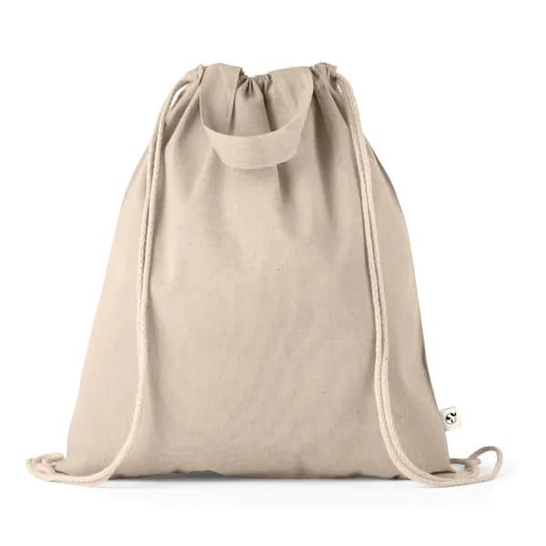 Tragetasche/Turnbeutel (2in1) aus recycelter Baumwolle (70%) und polyester (30% rPET) (140 g/m²) - RISSANI - Natur