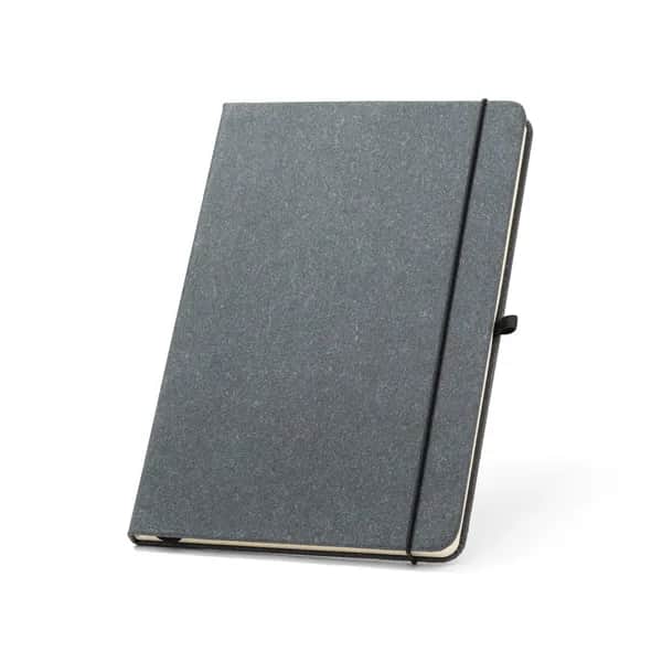 Notizbuch A5 mit festem Einband aus Leder (70% recylceltem) mit linierten Blättern - MATISSE - Schwarz