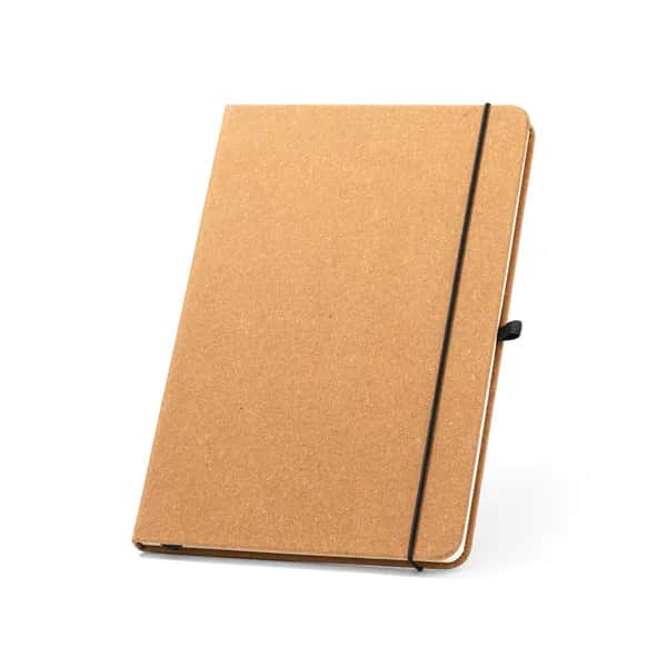 Notizbuch A5 mit festem Einband aus Leder (70% recylceltem) mit linierten Blättern - MATISSE - Hellbraun