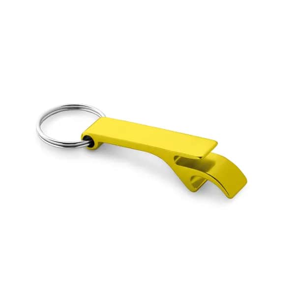 Schlüsselanhänger aus Aluminium mit Flaschenöffner - BAITT - Gelb