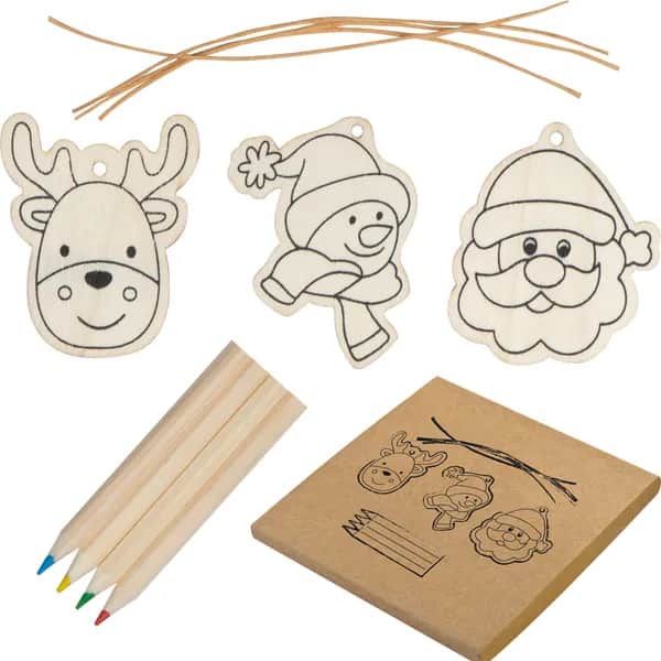 Ausmalbare Christbaumanhänger PABLO - beige