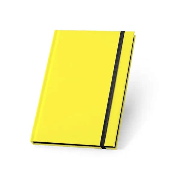 A5-Notizbuch aus fluoreszierendem PU mit linierten Seiten - WATTERS - Gelb