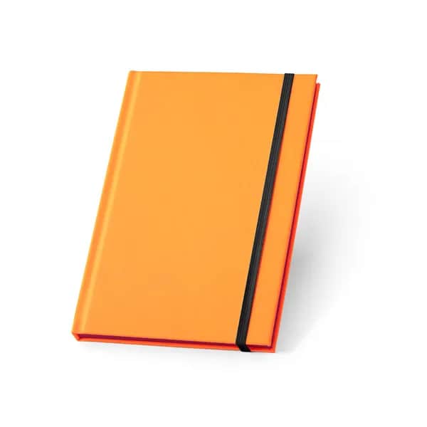 A5-Notizbuch aus fluoreszierendem PU mit linierten Seiten - WATTERS - Orange