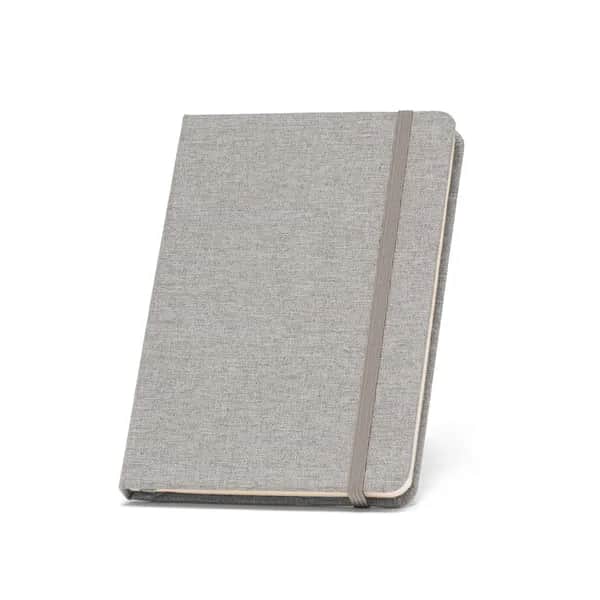 A5 Notizbuch aus recyceltem Polyester (100% rPET) mit linierten Blättern - BOYD - Hellgrau