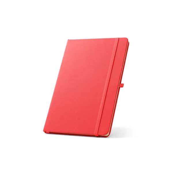 A5 Notizbuch aus recyceltem Polyester (100% rPET) mit linierten Seiten - ANNE - Rot