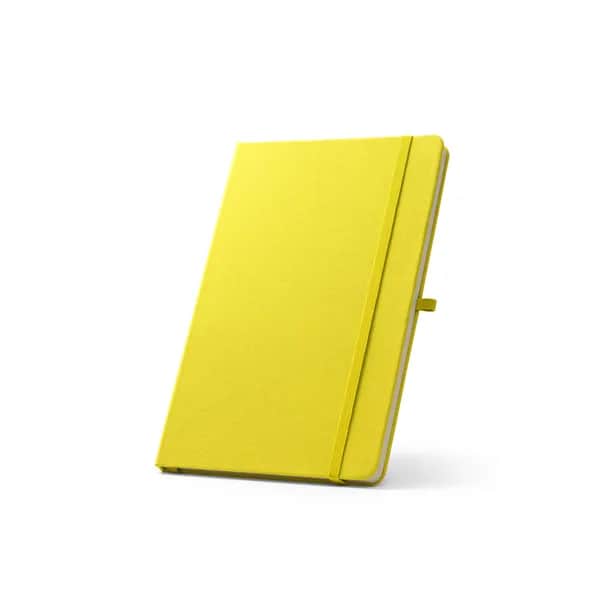 A5 Notizbuch aus recyceltem Polyester (100% rPET) mit linierten Seiten - ANNE - Gelb