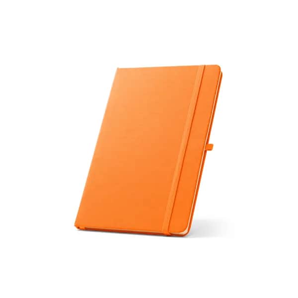 A5 Notizbuch aus recyceltem Polyester (100% rPET) mit linierten Seiten - ANNE - Orange