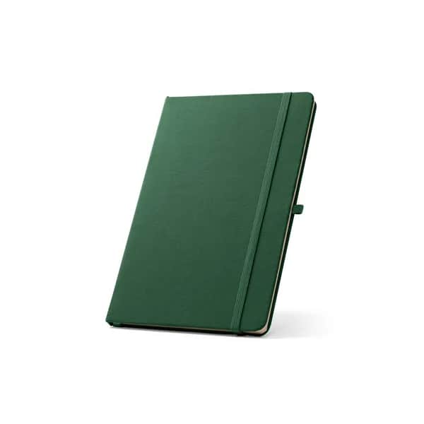 A5 Notizbuch aus recyceltem Polyester (100% rPET) mit linierten Seiten - ANNE - Dunkelgrün