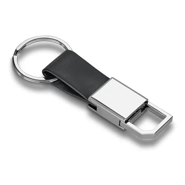 Schlüsselanhänger aus PU und Metall - BOURCHIER - Schwarz